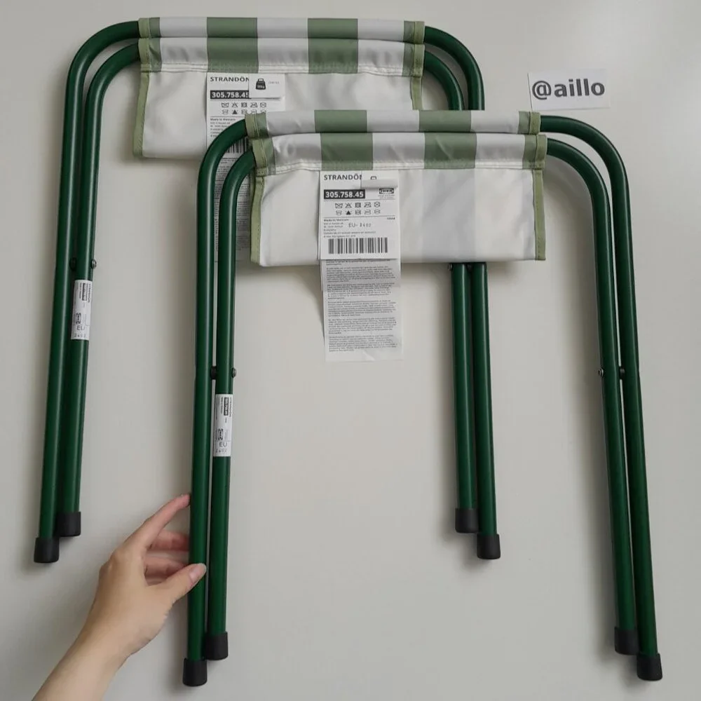 2 IKEA STRANDON Folding stool, green